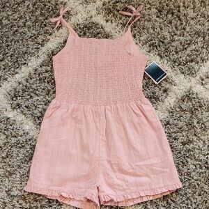 Andy & Evan Pink Smocked Tie-Strap Romper